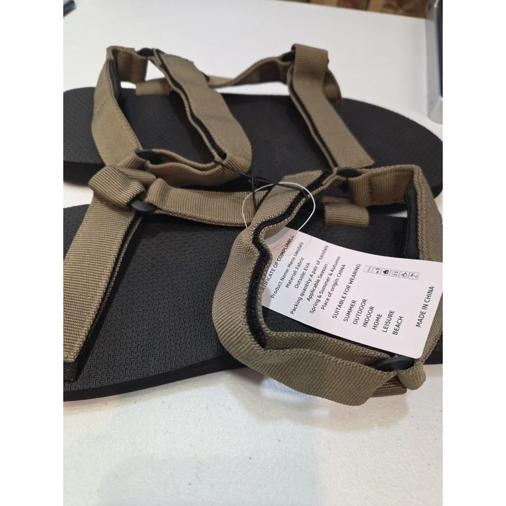 WateLves Men's Sport Sandals EU 43 US 10 Olive Adjustable Outdoor Beach NWT‎